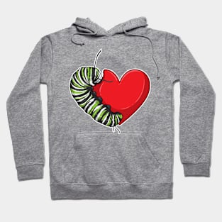 Caterpillar Love Heart Hoodie